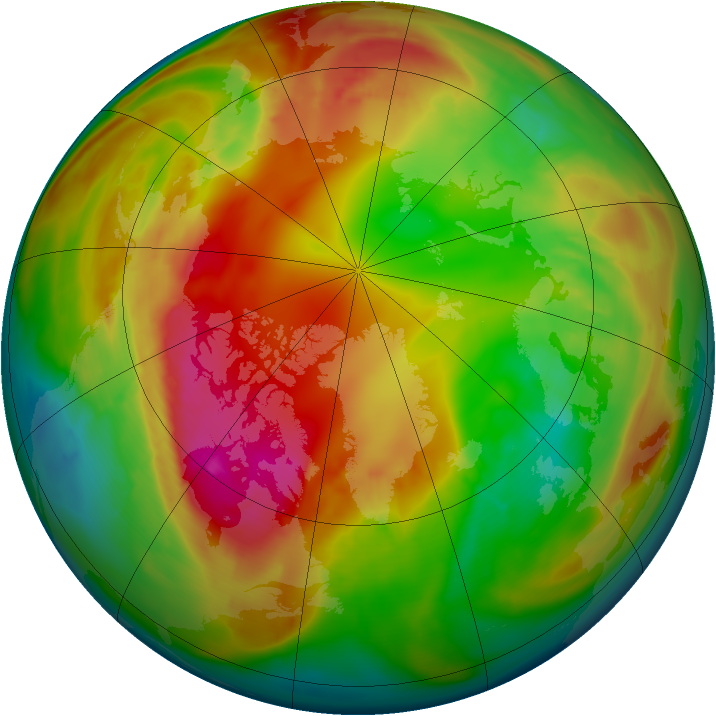 Arctic ozone map for 06 February 2015